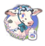 ambiguous_gender bovid bovine cattle dayohiko english_text feral hi_res holstein_friesian_cattle horn mammal milk_carton solo text