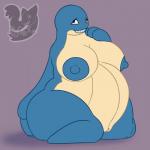 1:1 3_fingers anthro anthrofied areola belly big_belly big_breasts biped black_eyes blue_body blue_skin breasts cetacean erect_nipples female fingers generation_3_pokemon genitals half-closed_eyes hi_res huge_breasts looking_at_viewer mammal marine narrowed_eyes nintendo nipples nude obese obese_anthro obese_female overweight overweight_anthro overweight_female pokemon pokemon_(species) posexe pussy simple_background sitting smile solo spread_legs spreading teeth thick_thighs wailmer watermark wide_hips