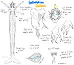 anatomy anglerfish_merfolk apode claws dorsal_fin draconcopode ear_fins english_text fin forked_tongue gills humanoid hybrid intersex lamia legless lure_(anatomy) membrane_(anatomy) missing_arm multi_arm multi_eye multi_limb pawpads pressure_(roblox) puppetmaster13uwu reptile scales scalie sebastian_solace_(pressure) serpentine sharp_teeth sketch snake solo split_form teeth text tongue webbed_hands whale_tail whiskers