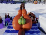 2024 3_toes 3d_(artwork) anthro artist_name balls balls_outline beach beer_bottle beverage beverage_can big_bulge big_butt bikini bikini_bottom bikini_thong black_body black_nose bottle bulge butt camseven canid canine clothed clothing container crossdressing day detailed_bulge digital_media_(artwork) disney eyewear feet femboy fox fur genital_outline genitals green_bikini green_clothing green_swimwear green_thong green_underwear hi_res huge_butt leg_markings legs_up looking_at_viewer lying male mammal markings nick_wilde on_back orange_body orange_fur outside pattern_towel paws penis_outline presenting presenting_balls presenting_hindquarters red_fox sand socks_(marking) soda solo striped_towel stripes sunglasses swimwear tail thick_thighs thong tight_clothing tight_underwear toes towel true_fox two-piece_swimsuit underwear wide_hips zootopia