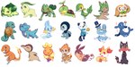 2018 2:1 absurd_res ambiguous_gender anterior_nasal_aperture beak biped black_eyes black_nose blue_body blue_eyes blue_hair brown_body brown_eyes brown_fur bulbasaur charmander chespin chikorita chimchar clenched_teeth closed_smile clothing cyndaquil digital_media_(artwork) dipstick_tail feathered_wings feathers feet fennekin feral fingers fire flaming_tail flavia-elric fluffy fluffy_tail froakie fuecoco fur generation_1_pokemon generation_2_pokemon generation_3_pokemon generation_4_pokemon generation_5_pokemon generation_6_pokemon generation_7_pokemon generation_9_pokemon green_body group hair hat headgear headwear hi_res inner_ear_fluff leaf litten lying male markings mouth_closed mudkip nails neck_tuft nintendo on_front on_ground one_eye_closed open_mouth open_smile orange_body oshawott paws pig_nose pink_eyes piplup pokemon pokemon_(species) popplio pose pupils quadruped red_eyes red_tail_tip rowlet sharp_teeth shell simple_background sitting smile snivy sparkles squirtle standing tail tail_markings talons teeth tepig toes tongue top_hat torchic totodile treecko tuft turtwig wearing_hat white_background white_pupils white_sclera wings yellow_body yellow_sclera