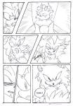 2014 anthro blush comic dialogue english_text eulipotyphlan hedgehog male male/male mammal monochrome sega shadow_the_hedgehog soina sonic_the_hedgehog sonic_the_hedgehog_(series) sonic_the_werehog sonic_unleashed text werecreature wereeulipotyphlan werehog