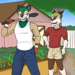 Rating: s
ID: 5331720
Date: 2025-01-26 10:45:43 -0500
Status: active
Score: 24
1:1 age_difference anthro barn blue_bottomwear blue_clothing blue_pants bottomwear brown_body brown_eyes brown_fur clothing detailed_background duo eye_contact facial_hair fur fuze generation_6_pokemon gogoat green_body green_fur green_hair hair hi_res horn looking_at_another male multicolored_body multicolored_fur mustache nintendo outside pants pokemon pokemon_(species) red_clothing red_shirt red_t-shirt red_topwear shirt shorts shovel skiddo t-shirt tan_body tan_bottomwear tan_clothing tan_fur tan_shorts tank_top tools topwear white_clothing white_shirt white_tank_top white_topwear post #5331720