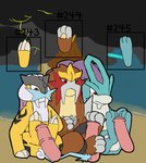 3_toes absurd_res ambiguous_gender digital_media_(artwork) entei erection feet feral foot_fetish foot_play footjob fur generation_2_pokemon genitals group hi_res legendary_pokemon male nintendo number penis pokemon pokemon_(species) quadruped raikou secretsableye sex simple_background suicune toes