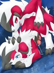 3:4 after_transformation anthro anthro_on_anthro anthro_penetrated anthro_penetrating anthro_penetrating_anthro blue_eyes blush bodily_fluids censored claws colored dripping duo erection generation_7_pokemon genital_fluids hi_res lycanroc male male/male male_penetrated male_penetrating male_penetrating_male midnight_lycanroc nintendo nude penetration pokemon pokemon_(species) precum precum_drip red_eyes sex yakinikuinu