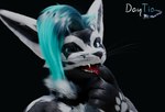 3d_(artwork) ambiguous_gender anthro c4d canid canine cinema_4d_(artwork) daytia digital_media_(artwork) fox fur hair hi_res licking male_(lore) mammal portrait pose posed rexouium smile solo tongue tongue_out white_body white_fur