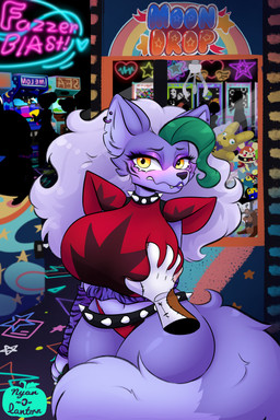 Rating: q
ID: 4253017
Date: 2023-08-25 01:10:47 -0400
Status: active
Score: 178
2023 2:3 5_fingers absurd_res anthro arcade arcade_machine armor artist_name belt big_breasts black_nose breast_grab breasts canid canine canis cheek_tuft claw_machine clothing collar curvy_figure detailed_background digital_media_(artwork) disembodied_hand ear_piercing ear_ring english_text eyebrows eyelashes facial_tuft fangs female fingers five_nights_at_freddy's five_nights_at_freddy's:_security_breach frown green_highlights grey_hair group hair hand_on_breast hi_res highlights_(coloring) huge_breasts inside lipstick long_hair looking_at_viewer makeup mammal midriff navel nyan-o-lantern panties pauldron piercing public ring_piercing roxanne_wolf scottgames shirt solo_focus spiked_belt spiked_collar spikes steel_wool_studios teeth text thick_thighs topwear tuft underwear vanny_(fnaf) voluptuous watermark wide_hips wolf yellow_eyes post #4253017