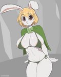 2023 anthro areola biped blonde_hair bra breasts brown_eyes carrot_(one_piece) cleavage clothed clothing cooliehigh eyelashes female frown hair hi_res lagomorph leporid mammal minkmen_(one_piece) one_piece rabbit simple_background solo underwear white_body