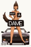 2:3 abs absurd_res anthro anubi_(enpy) athletic athletic_female big_breasts biped black_clothing black_footwear black_high_heels black_nose bob_cut breasts brown_body brown_fur canid canine canis car censored censored_genitalia censored_nipples censored_pussy classic_car clothed clothing colored cover digital_media_(artwork) dominant dominant_female egyptian enpy female female_anthro footwear footwear_only fur hair hands_on_hips hi_res high_heels high_heels_only jackal looking_at_viewer magazine_cover mammal mostly_nude nissan pinup pose shaded shoes shoes_only simple_background solo vehicle