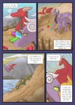 absurd_res comic crystal dialogue dragon duo english_text female feral hasbro hi_res male membrane_(anatomy) membranous_wings mountain mustachedbain my_little_pony mythological_creature mythological_scalie mythology outside scalie tail text water wings