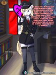 3:4 anthro aryanne_(character) bookshelf clothing desk equid equine friendship_is_magic furniture hasbro hi_res horse lordofnothin1 mammal my_little_pony nazi nazi_flag nazi_uniform night office painting_(object) pol pony princess_celestia_(mlp) racism swastika table uniform window zebra