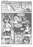 anthro arwing building camo canid canine city comic corneria dialogue english_text female fox fox_mccloud hi_res hologram krystal_(star_fox) mammal monochrome nintendo s-nina staff star_fox text url