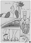 2013 3_toes ahastar ahastar_(artist) anthro bolt_(diablo_the_rex) collaboration comic crackling deinonychus diablo_the_rex dialogue dinosaur dragon dromaeosaurid duo english_text european_mythology extreme_size_difference feet feral foot_focus greyscale hi_res larger_feral low-angle_view male male/male monochrome mythological_creature mythological_scalie mythology prehistoric_species reptile scalie size_difference smaller_anthro speech_bubble stomping text theropod toes trampling underfoot western_dragon worm's-eye_view