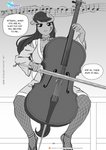 anthro anthrofied bow_(feature) bow_tie bowed_string_instrument cello clothing comic dialogue english_text equid equine facial_tattoo female fishnet_clothing fishnet_legwear footwear friendship_is_magic hair hasbro hi_res high_heels horse katana legwear long_hair looking_at_viewer mammal melee_weapon musical_instrument musical_note musical_symbol my_little_pony octavia_(mlp) pia-sama pony shoes solo string_instrument sword symbol tattoo text weapon