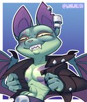 abs activision alisu ambiguous_gender anthro bat catbat clothing crash_bandicoot_(series) domestic_cat ear_piercing ear_ring felid feline felis grin hi_res hybrid jacket mammal nonbinary_(lore) piercing ring_piercing sharp_teeth smile solo teeth topwear wings