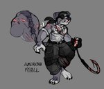Rating: s
ID: 3627828
Date: 2022-10-15 02:13:35 -0400
Status: active
Score: 21
4_toes angry anthro back_tattoo bandaged_waist bared_teeth black_nose blood blood_on_clothing blood_on_hand blood_on_weapon bodily_fluids bottomwear canid canine canis chain chain_jewelry chain_necklace claws clothed clothing digital_media_(artwork) domestic_dog english_text eyewear feet fingerless_gloves fingers gloves grey_body handwear headgear headwear holding_object holding_weapon hook jewelry madness_combat madness_combat_(series) male mammal melee_weapon muscular muscular_male necklace nipples open_mouth pit_bull ratty0poss sanford_(madness_combat) scar scars_all_over simple_background solo standing sunglasses tattoo teeth text toe_claws toes weapon post #3627828