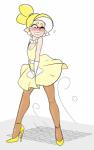 Rating: s
ID: 1685978
Date: 2018-10-21 23:13:01 -0400
Status: active
Score: 62
2018 accessory animal_humanoid black_markings blonde_hair blue_eyes blush bodily_fluids cephalopod cephalopod_humanoid clenched_teeth clothed clothing crossdressing crying dress ear_piercing embarrassed facial_markings femboy footwear gem gloves grate hair hair_accessory hair_tie handwear head_markings hi_res high_heels humanoid humanoid_pointy_ears ikani_(sealguy) inkling jewelry legwear lipstick looking_back looking_down makeup male marilyn_monroe marine marine_humanoid markings mask_(marking) mollusk mollusk_humanoid necklace nervous nintendo one_eye_closed pearl_(gem) pearl_necklace piercing pointy_ears pseudo_hair red_lipstick sealguy shoes simple_background solo splatoon teardrop tears teeth tentacle_hair tentacles the_seven_year_itch white_background white_clothing white_gloves white_handwear wind wind_lift yellow_clothing yellow_dress yellow_footwear yellow_shoes yellow_tentacles post #1685978
