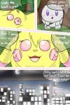 2014 2:3 alternate_color comic duo english_text fan_character female feral fur generation_1_pokemon hi_res lagomorph lantha leporid lying mammal milachu milachu92 nintendo pikachu pink_eyes pokemon pokemon_(species) pokemon_speak purple_eyes rabbit rodent text white_body white_fur yellow_body yellow_fur