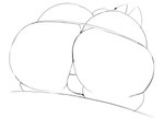 2020 anthro big_butt black_and_white butt butt_focus butt_shot catrobis close-up clothing digital_drawing_(artwork) digital_media_(artwork) ear_clip earpiece felid female female_anthro hi_res huge_butt hyper hyper_butt maddeku mammal monochrome panties prick_ears scut_tail short_tail simple_background sketch skindentation solo tail underwear white_background x-38_(maddeku)