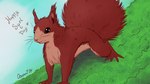 16:9 2024 ambiguous_gender black_eyes brown_body brown_fur claws ear_tuft english_text eurasian_red_squirrel feral fur grass hi_res mammal oonami plant rodent sciurid solo squirrel_appreciation_day tan_body tan_fur text tree_squirrel tuft whiskers widescreen