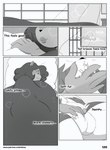 anthro background_shot ball_fondling balls blockage_(layout) comic cricetid english_text female fondling genitals hamster hand_shot hi_res horizontal_blockage male male/female mammal monochrome nimzy noms_(nimzy) onomatopoeia penis rodent six_frame_image sound_effects sparkles text tobi_(nimzy) url vein veiny_penis vertical_blockage