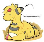 Rating: s
ID: 5444638
Date: 2025-03-19 22:43:48 -0400
Status: active
Score: 38
ampharos armband band_(marking) banded_neck banded_tail black_body black_fur blonde_hair bovid directional_arrow english_text eyes_closed feral forehead_gem freckles fur gem generation_2_pokemon giotabby hair loaf long_hair lying male mammal markings mega_stone nintendo on_front pokemon pokemon_(species) pokemon_mystery_dungeon simple_background sitting smile solo spike_chunsoft spots spotted_markings straw_bed tail tail_markings text white_body white_fur yellow_body yellow_fur post #5444638