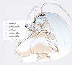 acrylictoon antennae_(anatomy) arthropod big_breasts blattodea breasts cellphone cockroach curiosity digital_media_(artwork) electronics female generation_7_pokemon google huge_breasts insect internet nintendo pheromosa phone pokemon pokemon_(species) smartphone ultra_beast