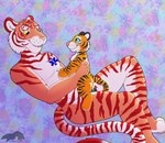 absurd_res anthro bodily_fluids cum felid fetishbruary genital_fluids hi_res inanimate_object male mammal pantherine plushie plushophilia sex size_difference size_play solo star_of_life tger_foxmark thatblackfox_(artist) tiger