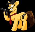 2011 alex_heberling alpha_channel angry beard dated equid equine eyewear facial_hair feral glasses gun hasbro hi_res horse male mammal my_little_pony nostalgia_critic ponification pony ranged_weapon solo weapon