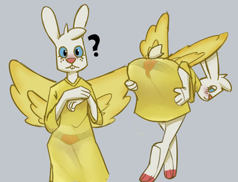 Rating: q
ID: 5605907
Date: 2025-05-29 00:41:02 -0400
Status: active
Score: 21
angel angel_gabby angel_hare anthro bent_over big_butt big_nose black_eyes blue_sclera blush buckteeth butt clothing dipstick_toes emerycallahan eyelashes feathered_wings feathers female freckled_face freckles fur grey_background head_tuft lagomorph leporid looking_at_viewer looking_back looking_back_at_viewer mammal panties pink_nose question_mark rabbit red_clothing red_panties red_underwear robe simple_background solo teeth the_east_patch thick_thighs translucent translucent_clothing tuft underwear white_body white_fur wide_hips wings yellow_body yellow_clothing yellow_feathers yellow_robe post #5605907
