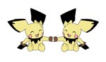 ambiguous_gender consuelo95 cookie duo eyes_closed food generation_2_pokemon head_tuft nintendo pichu pichu_big pichu_little pokemon pokemon_(species) sharing tuft