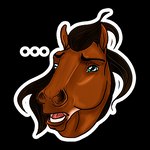 1:1 2021 alpha_channel amber18db ambiguous_gender blue_eyes brown_body brown_hair brown_mane digital_media_(artwork) dolero ellipsis equid equine eyebrows feral hair headshot_portrait horse looking_at_viewer low_res mammal mane open_mouth portrait simple_background solo teeth tongue