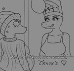 Rating: s
ID: 5562371
Date: 2025-05-10 13:42:24 -0400
Status: active
Score: 2
2024 anthro arsenic_iii beanie belly big_belly black_and_white breasts cavemanon_studios chef_hat clothing cooking_with_tracy cross-popping_vein dialogue dinosaur duo english_text erin_(snoot_game) eyelashes eyeshadow female hat headgear headwear hi_res makeup monochrome overweight overweight_anthro overweight_female prehistoric_species reptile scalie smile snoot_game snout sweater teeth text topwear tracy_(cwt) post #5562371