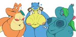 2022 absurd_res anthro areola belly big_areola big_belly big_breasts big_butt big_nipples blastoise blue_body blue_nipples blue_scales bodily_fluids breasts butt charizard curvy_figure deep_navel embarrassed eyeshadow featureless_crotch female flower_(anatomy) generation_1_pokemon green_body green_scales group hand_behind_head hand_on_hip heart_symbol hi_res huge_breasts huge_butt huge_thighs hyper leaf leaf_hair lipstick looking_at_viewer makeup markings mature_anthro mature_female navel nintendo nipples nude obese obese_female orange_body orange_scales overweight overweight_female pink_eyes plant plant_hair plantedpot pokemon pokemon_(species) pseudo_hair purple_eyeshadow scales shoulder_cannon simple_background spots spotted_body spotted_scales starter_trio sweat sweatdrop tan_body tan_scales thick_thighs trio valentina_(aimbot-jones) venusaur voluptuous white_background wide_hips yellow_body yellow_scales