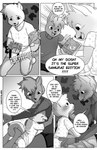 absurd_res adolescent age_difference anthro blush brother_(lore) brothers_(lore) canid canine canis clark_(smoothlabs) clothed clothing comic dialogue digital_media_(artwork) domestic_dog duo english_text fur grey_body grey_fur hi_res incest_(lore) male male/male mammal monochrome pajama_bottoms pajama_shirt partially_clothed sebas_(smoothlabs) sibling_(lore) size_difference smaller_male smoothlabs sound_effects speech_bubble text white_body white_fur young young_anthro younger_male