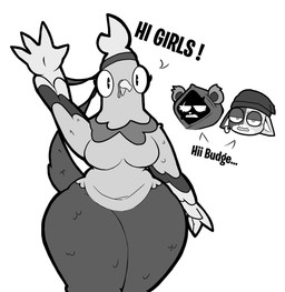 Rating: q
ID: 5553856
Date: 2025-05-06 19:59:46 -0400
Status: active
Score: 38
anthro avian beanie bear bird breasts budge_(fortnite) calico_cat clothing digital_media_(artwork) domestic_cat ear_piercing english_text epic_games eye_scar facial_scar feathers felid feline felis female fortnite group hat headgear headwear hi_res hood lewdewott looking_at_viewer mammal meow_skulls monochrome multicolored_body open_mouth parakeet parrot piercing raven_team_leader scar shadow_face simple_background sketch tail text thick_thighs trio true_parrot white_background wide_hips post #5553856