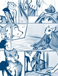 2021 adobe_photoshop_(artwork) anthro axe blue_and_white canid canine canis cheek_tuft clothed clothing conditional_dnp crystal digital_media_(artwork) digitigrade duo facial_tuft female feral fur keidran male mammal melee_weapon monochrome mrs._nibbly remus_(twokinds) rodent sciurid simple_background sketch standing tom_fischbach tree_squirrel tuft twokinds weapon white_background wide_eyed wolf