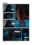 3d_(artwork) absurd_res anthro bovid bovine brown_body brown_fur buruthebull clothing comic dialogue digital_media_(artwork) dragon_(maxwellshiba) duo english_text fur hi_res horn jockstrap lunjy_(maxwellshiba) male male/male mammal maxwellshiba muscular muscular_male pool scalie tail text underwear