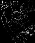 absurd_res anthro black_background colored_line_art comic dark digital_drawing_(artwork) digital_media_(artwork) felid hi_res kofomy line_art male mammal monochrome simple_background solo speech_bubble text white_line_art