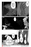 anthro antlers beastars belt bovid caprine cervine clothing comic dall_sheep deer dialogue duo english_text footwear hi_res horn jacket louis_(beastars) male male/male mammal pina_(beastars) red_deer sheep shirt shoes spiritd text theater topwear url