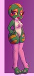 2_toes absurd_res amphibian anthro breasts clothed clothing fan_character feet female frog froggy_(sonic) genitals hi_res kinuckly legwear nipples partially_clothed polly_wog pussy sega short_stack solo sonic_the_hedgehog_(series) thick_thighs thigh_highs toes