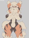 2022 abs anthro arcanine areola arm_tuft big_breasts black_areola black_body black_fur black_nipples black_nose black_stripes blue_eyes breasts canid canine cooliehigh female fur generation_1_pokemon genitals hands_behind_head hi_res huge_breasts innie_pussy leg_tuft mammal multicolored_body multicolored_fur nintendo nipples nude orange_body orange_fur pokemon pokemon_(species) pussy raised_arms solo standing striped_body striped_fur stripes thick_thighs tuft white_body white_fur wide_hips