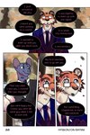 2:3 bastriw blue_eyes clothing comic dialogue domestic_cat english_text eye_scar eyewear facial_scar felid feline felis glasses hi_res male mammal martin_(bastriw) necktie pantherine pato_(bastriw) purple_eyes scar suit text tiger url