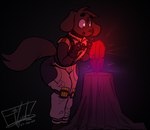 anthro artifact big_butt butt canid canine canis clothed clothing coffee_stain_studios construction_equipment digital_media_(artwork) domestic_dog eljelicsnsfw femboy fur gem glowing male mammal open_mouth safety_harness satisfactory_(game) short short_male simple_background slightly_chubby solo somersloop spacesuit surprise surprised_expression thick_thighs wide_hips