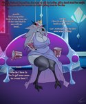 5:6 angry anthro avian big_breasts bird breasts bucket_of_chicken cleavage clothed clothing corruption demon detailed_background dialogue dress eating english_text female food furniture hair hairy helluva_boss hi_res legwear nipple_outline overweight owl owl_demon profanity sitting slob sofa solo stella_(helluva_boss) text thick_thighs thigh_highs toby_art weight_gain