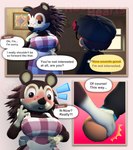 3d_(artwork) animal_crossing anthro big_breasts blush breasts clothed clothing comic dialogue digital_media_(artwork) duo english_text eulipotyphlan female hedgehog hi_res humanoid male mammal nintendo rev_(revhearts) revhearts sable_able speech_bubble text thick_thighs wide_hips