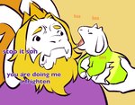 Rating: s
ID: 5521800
Date: 2025-04-21 23:08:05 -0400
Status: active
Score: 90
2015 2_horns ambiguous_gender asgore_dreemurr asriel_dreemurr beard bleating blonde_beard blonde_facial_hair blonde_hair boss_monster_(undertale) bovid caprine clothed clothed_feral clothing clowncare digital_drawing_(artwork) digital_media_(artwork) english_description english_text facial_hair father_(lore) father_and_child_(lore) father_and_son_(lore) feral feralized fur goat group hair holding_another horn humor looking_at_another low_res male male_(lore) mammal meme mostly_offscreen_character open_mouth parent_(lore) parent_and_child_(lore) parent_and_son_(lore) scared simple_background size_difference son_(lore) talking_to_another text trio undertale undertale_(series) white_body white_fur post #5521800