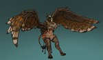 abs absurd_res anthro armor avian beak big_breasts bikini_armor biped bra breasts brown_body brown_fur butt chair claws cleavage clothed clothing covered_nipples crossgender curvy_figure deathclaw_(warhammer_fantasy) digital_media_(artwork) feathered_wings feathers featureless_crotch feet female front_view fur furniture gryphon hands_behind_back headgear headwear helmet hi_res hourglass_figure hybrid jakearmorsmith legwear looking_at_viewer membrane_(anatomy) membranous_wings midriff mtf_crossgender multicolored_body multicolored_fur muscular muscular_female muscular_thighs mythological_avian mythological_creature mythology nude on_chair paws pose serratus simple_background sitting sitting_on_chair solo spread_wings stockings stripes tail thick_thighs toes two_tone_body two_tone_fur unconvincing_armor underwear warhammer_(franchise) warhammer_fantasy wide_hips wings yellow_eyes