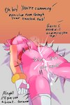 2:3 absurd_res after_sex amy_rose anthro big_breasts big_butt bodily_fluids breasts butt cum cum_in_ass cum_in_pussy cum_inside english_text eulipotyphlan female fucked_unconscious fur genital_fluids genitals hedgehog hi_res leaking_cum lying mammal on_front pink_body pink_fur sega shoobiedoobie12 solo sonic_the_hedgehog_(series) text twitching unconscious