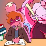 Rating: s
ID: 5542424
Date: 2025-05-01 18:12:21 -0400
Status: active
Score: 5
1:1 2023 5_fingers abstract_background anthro arms_crossed_under_breasts arsenic_iii bone_frill book bow_ribbon breasts brown_clothing brown_jacket brown_topwear cavemanon_studios clothing crossed_arms digital_drawing_(artwork) digital_media_(artwork) dinosaur duo female fingers frill_(anatomy) goodbye_volcano_high hadrosaurid hair head_bump hi_res hybrid jacket long_tail magenta_body magenta_scales male mother_(lore) mother_and_child_(lore) mother_and_son_(lore) multicolored_body multicolored_scales naomi_(gvh) orange_hair ornithischian ornithopod parasaurolophus parent_(lore) parent_and_child_(lore) parent_and_son_(lore) pencil_(object) pink_body pink_scales prehistoric_species reptile ruler scales scalie short_hair snoot_game son_(lore) spiked_tail spikes spikes_(anatomy) studying tail thick_thighs thigh_gap tommy_(snoot_game) tongue tongue_out topwear two_tone_body two_tone_scales yellow_eyes post #5542424